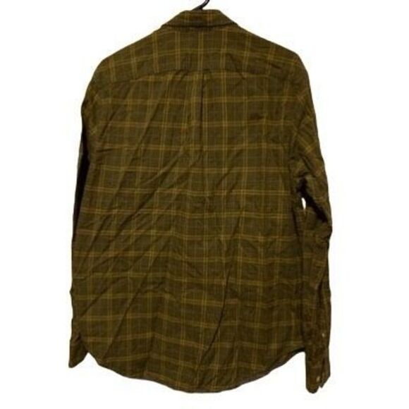 Eddie Bauer Relaxed Fit Size Medium Green Plaid Flannel Shirt - Picture 4 of 5
